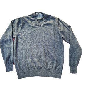 Raffi  Pullover Knit Sweater 100% Extra Fine Merino Wool Gray Men's Sz M